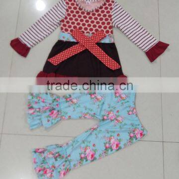 Fall Winter Girl Boutique Outfit Remake Kids Floral Clothing Set