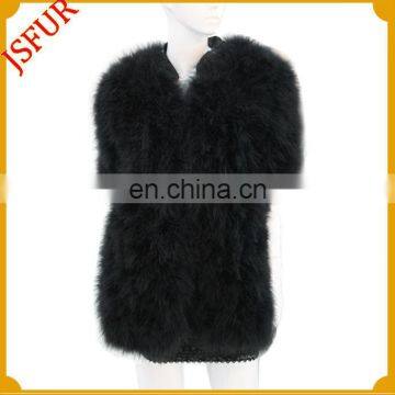 2015 New style fashion half sleeves marabou coat made of genuine marabou feather