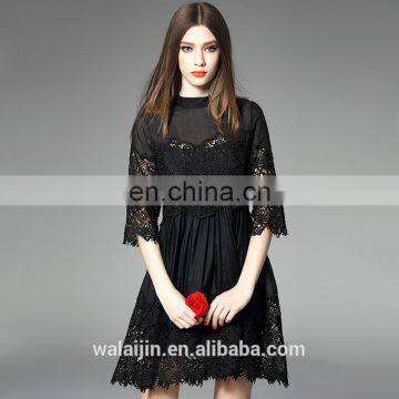 Lace Panel Mock Neck Lolita Dress 2016 Ladies OEM Dress