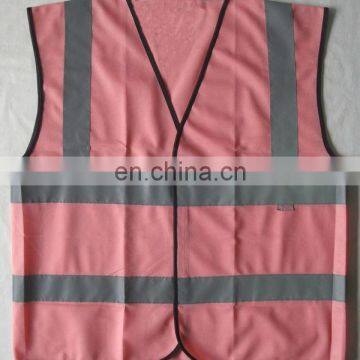 hi-vis pink safety vest/womens pink safety vests with zipper