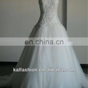 EB2519 A line silhouette One shoulder Embriodery Bridal gown