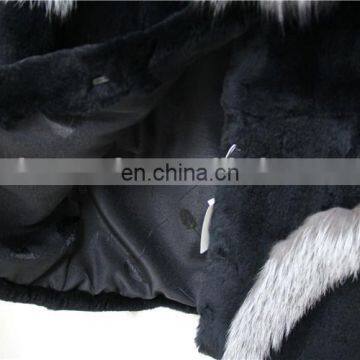 Women Winte Fur Coats And Agrment Hot Sale Lady Rex Rabbit And Fox Fur Coat photo-4