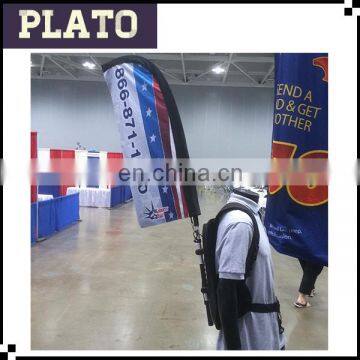 Printed feather backpack flag/aluminum pole advertising flag and banner