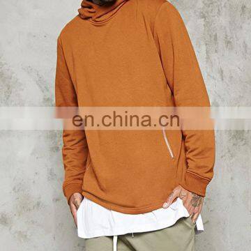 Wholesale Grey Blank Drawstring Irregular Oversize Clothing Hoodie