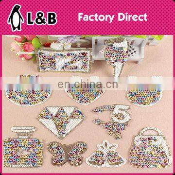 NEW FASHION embroidery appliques with fringe/sequins/beads eheat patch