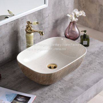 2018 new design special bathroom deep colorful ceramic luxury wash hand table art big size hotel home used sink