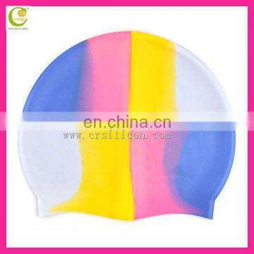 2014 professional factory manufacture competitive price rainbow colors most popular waterproof custom silicone swim cap