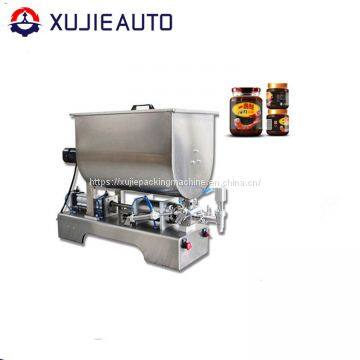 semi-automatic sticky sauce cream bottle filling machine with Mixer