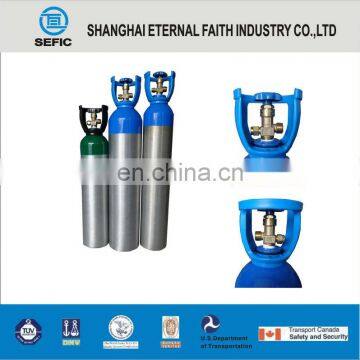 Small Portable DOT-3AL- 6.3L- 150Bar Aluminum Gas Bottles With 25E Thread Valve