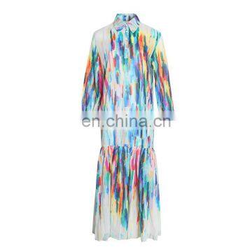 Colorful Women Dress Lantern Sleeve Loose Dresses Female Fashion 2020 photo-2