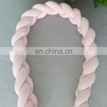 Wholesale Baby Safe Bumper Knot Pillow Mixed Colors Chunky Knit Baby Bedding Cradle Bumper photo-2