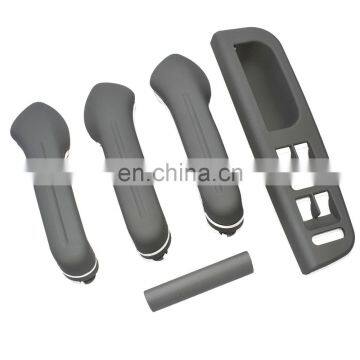 Set of 5 Gray Interior Door Grab Handle Cover Switch Bezel Trim For VW Golf MK4