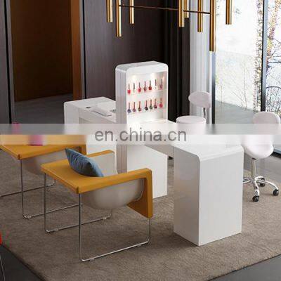 nail tech table furniture salon station manicure table with dust collector double display rack