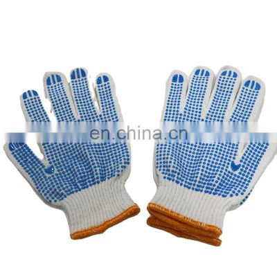 Cheap Cotton Cloth Working Safety Gloves PVC Dotted Knitted Labor Gloves For Construction Working Use