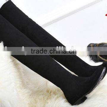 classic black women genuine leather suede thigh over the knee boots