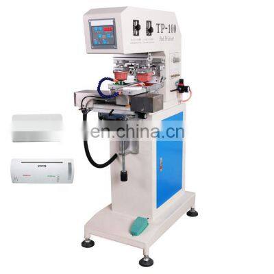 Mini small logo print 2 color tampography pad printing machine with worktable shuttle system