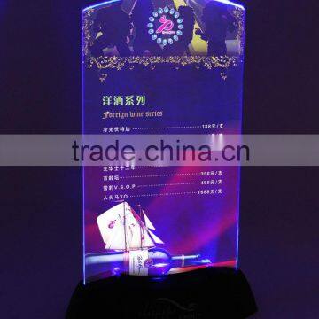 Customized Vertical Double Sided Stand up Clear LED Table Tent Menu Holder Manufacturer photo-2