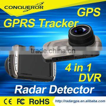 TAIWAN Company 3'' car DVR camera with Radar detector and GPS tracker GPS logger 4 in1