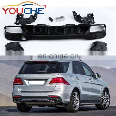 Diffuser & exhaust tip for Mercedes Benz GLE class W166 4 door SUV 2016+ ABS diffuser stainless steel diffuser