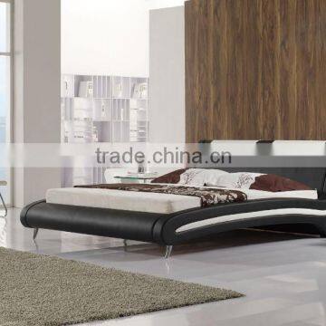 2016 hot sale Modern leather bed with crystal and button