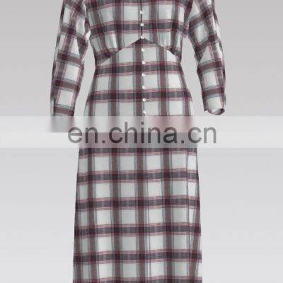 Fashion Trend 100% Cotton Yarn Dyed Seersucker Check Design For Women photo-3