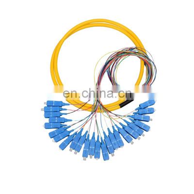 12 core 24 core G652D SC/LC/ST/FC fiber optic bunchy strand ribbon optical break out fiber pigtail