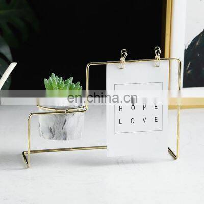 Hot Selling Flower Pots & Planters Pot Plants Ceramic Supplies Wrought Iron Photo Frame Flower Pot photo-4