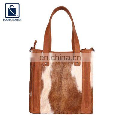 Stylish Look Modern Design Luxury Fashionable Matching Stitching Vintage Style Women Genuine Leather Handbag