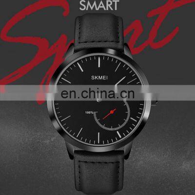 OEM Custom Logo Men Wristwatch Brand Skmei 1510 Japan Movement Waterproof Genuine Black Leather Quartz Watch