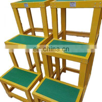 Used Electrician FRP 3-9 Steps Industrial Platform Fiberglass FRP Step Ladders & Handrail Systems