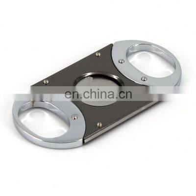 Wholesale high quality Stainless steel double blade free custom logo cigar cutter