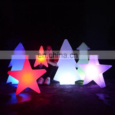 kids plastic Christmas tree light /RGB color changing battery powered mini wireless led flood Christmas star tree light