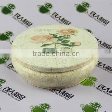 round bulging shape dried flowers metal packaging