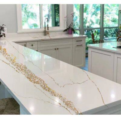 Code：6102，Calacatta Artificial Stone Quartz Slab Kitchen Countertops photo-3