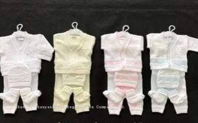 Knitted Baby Set Four Pieces Baby Clothes Soft Baby Sweater Set photo-2
