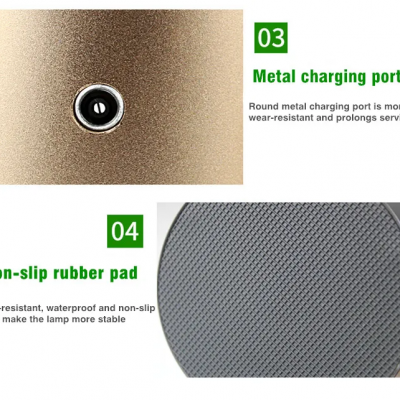 High Quality Nordic Cordless Rechargeable 3 Color Step Less Dimming LED Table Lamp photo-3