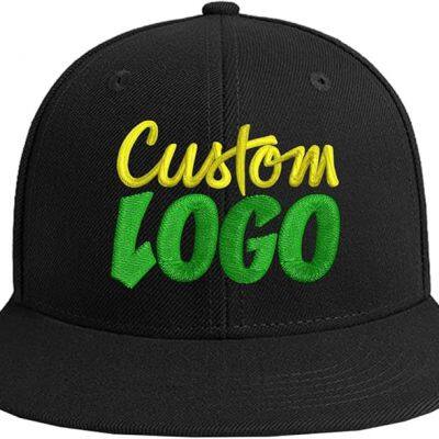 Custom Logo Snapback Hat for Men Design Your Own Embroidery Flat Bill Visor Classic Adjustable Baseball Cap