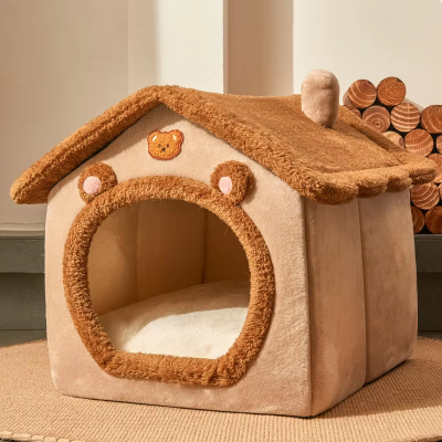 Small Indoor Pet Cat Dog House Kennel Dog Cave Bed Cat Tent House Nest Winter Warm Cozy Removable and Washable Dog House Bed photo-3