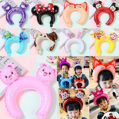 Wholesale Cheap Promotional Ballon Party Favor Cartoon Animal Balloon Headband Foil Cartoon Balloons for Kids in China