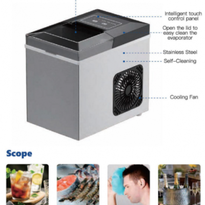 Ice Maker - 7pcs Bullet Shape, Stainless Steel Body, Capacity: 10kg/24h, Fast Ice Making, Self-cleaning photo-5