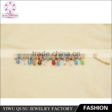 2015 Yiwu new products gold bracelet with crystal beads and ccb beads.