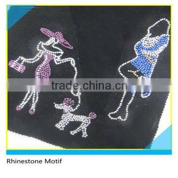 Hotfix Crystal Motif Customize Size Glass Crystal Fashion Lady Design