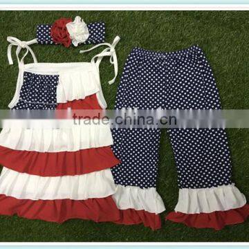Girls Boutique Summer Clothing Sets Girls July 4th Outfits Pettiskirt and Capris Outfits Kids Clothes photo-5