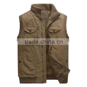 YIWO OEM multi pockets outdoor clothing winter cotton vest 2015