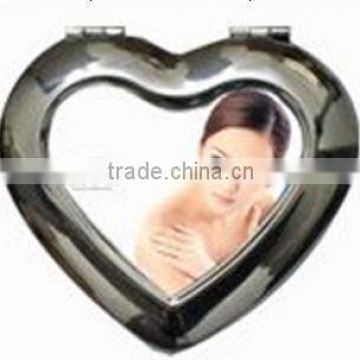 Silver Heart Make-up Mirror with sublimation printing To figure custom