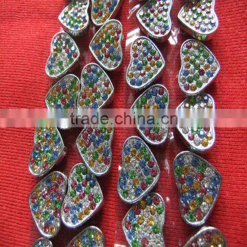 10 mm Slide Charms Heart Alloy Metal Crafts Mixed Color of Rhinestone Heart Charm photo-1