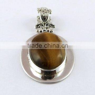 Exclusive Tiger Eye 925 Sterling Silver Pendant, Gemstone Silver Jewellery, Handmade Silver Jewelry photo-2