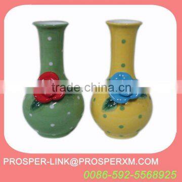 ceramic vase with flower design