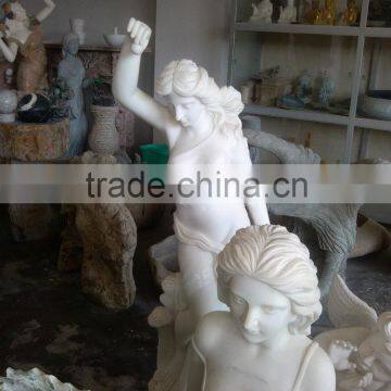 Natural hand stone carving marble nude sculptures