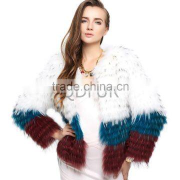 QD30967 Woman Winter 2016 Raccoon Fur Coat European Fashion Winter Coats